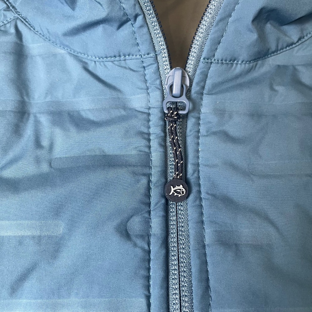 Southern Tide Vest Men Medium Blue Tide to Trail Full Zip Textured Mock Neck - Picture 10 of 10